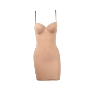 Solid Bodycon Mini Dress- Nude